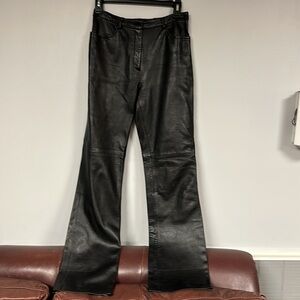 LEA Faux Leather Pants for Women Straight Leg Black Pants, LIKE NEW!, Size 6